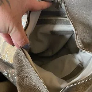 Valentina | Bags | Valentina Grey Leather Backpack With  display picture 1